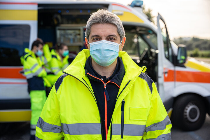 Tired paramedic